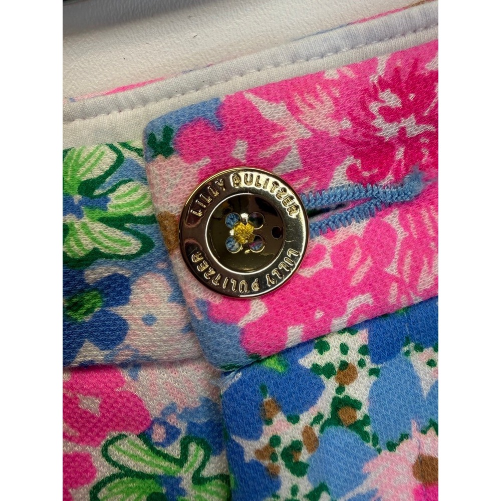 Lilly Pulitzer Buttercup Knit Short Women 6 Multi Lil Soiree All Day Scallop Hem - Picture 2 of 13